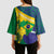 Brazil Independence Day Kimono Sleeve Blouse Ordem e Progresso Map With Golden Trumpet - Wonder Print Shop