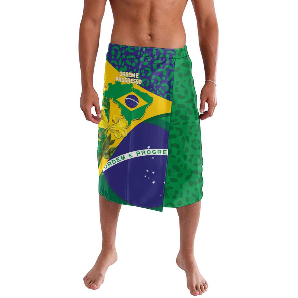 Brazil Independence Day Lavalava Ordem e Progresso Map With Golden Trumpet - Wonder Print Shop