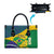 Brazil Independence Day Leather Bag Ordem e Progresso Map With Golden Trumpet - Wonder Print Shop