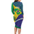 Brazil Independence Day Long Sleeve Bodycon Dress Ordem e Progresso Map With Golden Trumpet - Wonder Print Shop