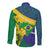 Brazil Independence Day Long Sleeve Button Shirt Ordem e Progresso Map With Golden Trumpet - Wonder Print Shop