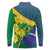 Brazil Independence Day Long Sleeve Polo Shirt Ordem e Progresso Map With Golden Trumpet - Wonder Print Shop