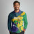 Brazil Independence Day Long Sleeve Polo Shirt Ordem e Progresso Map With Golden Trumpet - Wonder Print Shop