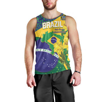 Brazil Independence Day Men Tank Top Ordem e Progresso Map With Golden Trumpet - Wonder Print Shop
