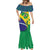 Brazil Independence Day Mermaid Dress Ordem e Progresso Map With Golden Trumpet - Wonder Print Shop