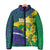Brazil Independence Day Padded Jacket Ordem e Progresso Map With Golden Trumpet - Wonder Print Shop