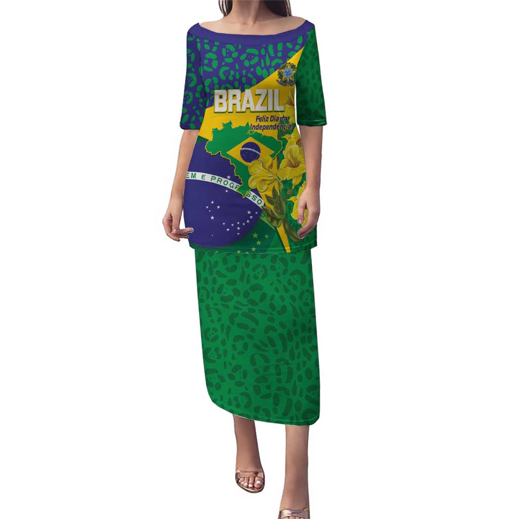 Brazil Independence Day Puletasi Ordem e Progresso Map With Golden Trumpet - Wonder Print Shop