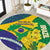 Brazil Independence Day Round Carpet Ordem e Progresso Map With Golden Trumpet - Wonder Print Shop