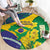 Brazil Independence Day Round Carpet Ordem e Progresso Map With Golden Trumpet - Wonder Print Shop