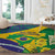 Brazil Independence Day Round Carpet Ordem e Progresso Map With Golden Trumpet - Wonder Print Shop