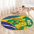 Brazil Independence Day Round Carpet Ordem e Progresso Map With Golden Trumpet - Wonder Print Shop