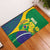 Brazil Independence Day Rubber Doormat Ordem e Progresso Map With Golden Trumpet - Wonder Print Shop