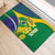 Brazil Independence Day Rubber Doormat Ordem e Progresso Map With Golden Trumpet - Wonder Print Shop