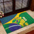 Brazil Independence Day Rubber Doormat Ordem e Progresso Map With Golden Trumpet - Wonder Print Shop