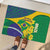 Brazil Independence Day Rubber Doormat Ordem e Progresso Map With Golden Trumpet - Wonder Print Shop