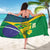 Brazil Independence Day Sarong Ordem e Progresso Map With Golden Trumpet - Wonder Print Shop