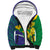 Brazil Independence Day Sherpa Hoodie Ordem e Progresso Map With Golden Trumpet - Wonder Print Shop