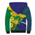 Brazil Independence Day Sherpa Hoodie Ordem e Progresso Map With Golden Trumpet - Wonder Print Shop