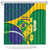 Brazil Independence Day Shower Curtain Ordem e Progresso Map With Golden Trumpet - Wonder Print Shop