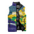 Brazil Independence Day Sleeveless Puffer Jacket Ordem e Progresso Map With Golden Trumpet - Wonder Print Shop