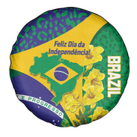 Brazil Independence Day Spare Tire Cover Ordem e Progresso Map With Golden Trumpet - Wonder Print Shop