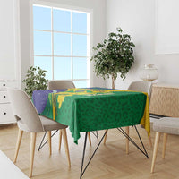 Brazil Independence Day Tablecloth Ordem e Progresso Map With Golden Trumpet - Wonder Print Shop