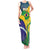 Brazil Independence Day Tank Maxi Dress Ordem e Progresso Map With Golden Trumpet - Wonder Print Shop