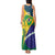 Brazil Independence Day Tank Maxi Dress Ordem e Progresso Map With Golden Trumpet - Wonder Print Shop