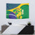 Brazil Independence Day Tapestry Ordem e Progresso Map With Golden Trumpet - Wonder Print Shop