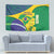 Brazil Independence Day Tapestry Ordem e Progresso Map With Golden Trumpet - Wonder Print Shop
