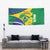 Brazil Independence Day Tapestry Ordem e Progresso Map With Golden Trumpet - Wonder Print Shop