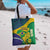 Brazil Independence Day Tote Bag Ordem e Progresso Map With Golden Trumpet - Wonder Print Shop