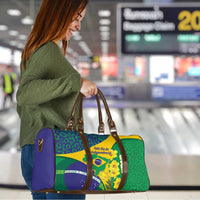 Brazil Independence Day Travel Bag Ordem e Progresso Map With Golden Trumpet - Wonder Print Shop
