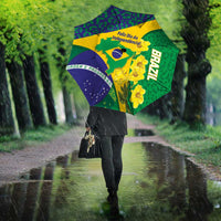 Brazil Independence Day Umbrella Ordem e Progresso Map With Golden Trumpet - Wonder Print Shop