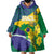 Brazil Independence Day Wearable Blanket Hoodie Ordem e Progresso Map With Golden Trumpet - Wonder Print Shop