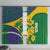 Brazil Independence Day Window Curtain Ordem e Progresso Map With Golden Trumpet - Wonder Print Shop