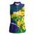 Brazil Independence Day Women Sleeveless Polo Shirt Ordem e Progresso Map With Golden Trumpet - Wonder Print Shop