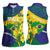 Brazil Independence Day Women Sleeveless Polo Shirt Ordem e Progresso Map With Golden Trumpet - Wonder Print Shop
