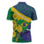 Brazil Independence Day Zipper Polo Shirt Ordem e Progresso Map With Golden Trumpet - Wonder Print Shop
