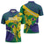 Brazil Independence Day Zipper Polo Shirt Ordem e Progresso Map With Golden Trumpet - Wonder Print Shop