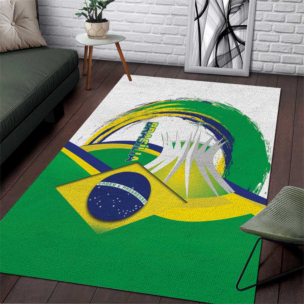 Brasilia Capital Area Rug Brazil Flag Metropolitan Cathedral - Wonder Print Shop