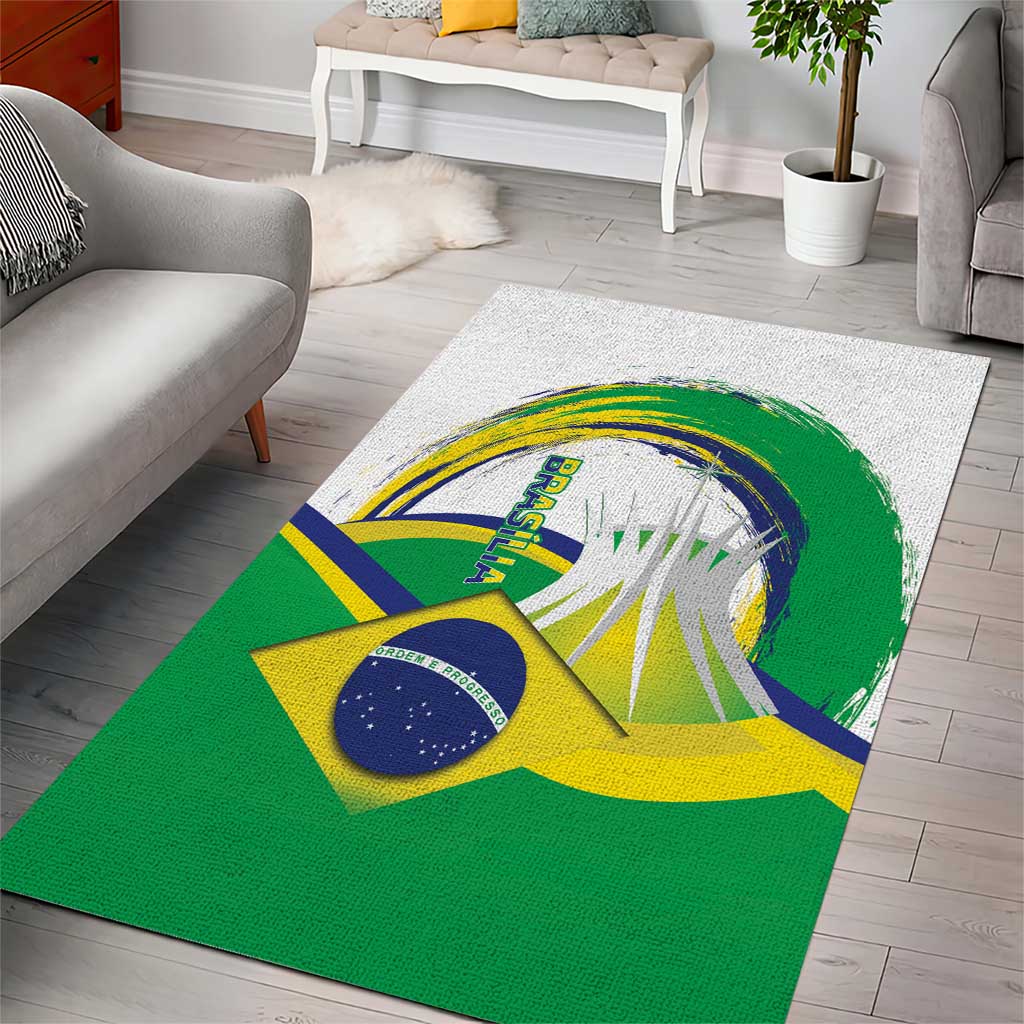 Brasilia Capital Area Rug Brazil Flag Metropolitan Cathedral - Wonder Print Shop