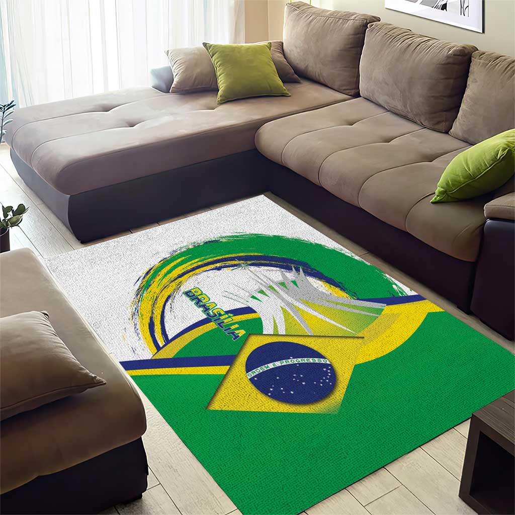 Brasilia Capital Area Rug Brazil Flag Metropolitan Cathedral - Wonder Print Shop