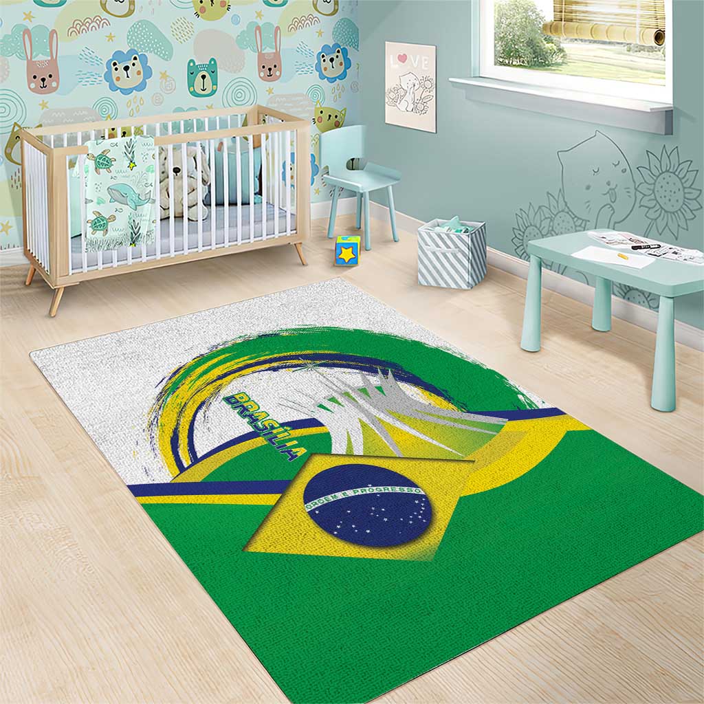 Brasilia Capital Area Rug Brazil Flag Metropolitan Cathedral - Wonder Print Shop