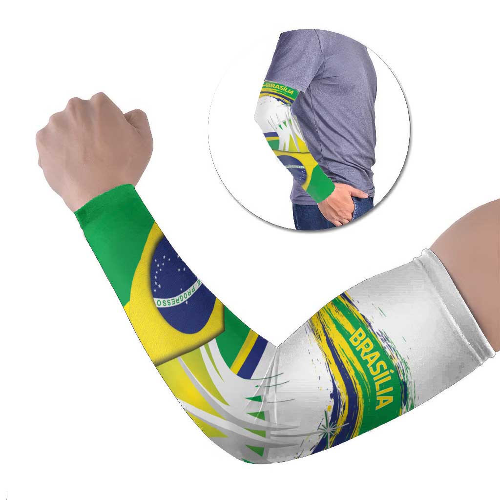 Brasilia Capital Arm Sleeves Brazil Flag Metropolitan Cathedral - Wonder Print Shop