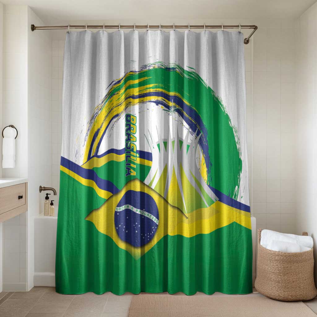 Brasilia Capital Bathroom Set Brazil Flag Metropolitan Cathedral - Wonder Print Shop