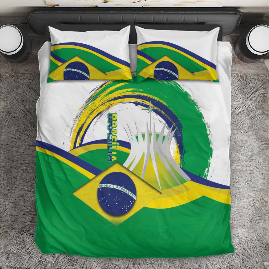 Brasilia Capital Bedding Set Brazil Flag Metropolitan Cathedral - Wonder Print Shop
