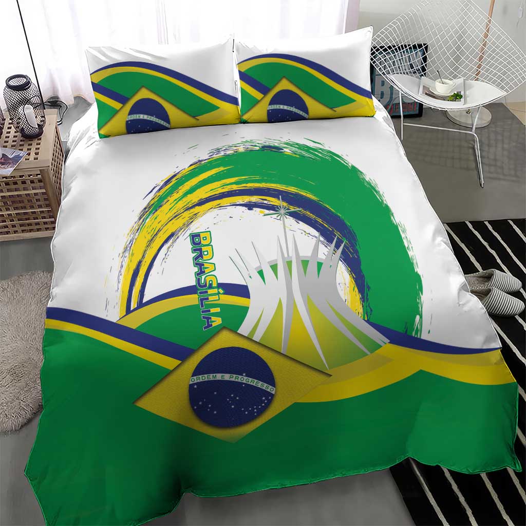 Brasilia Capital Bedding Set Brazil Flag Metropolitan Cathedral - Wonder Print Shop
