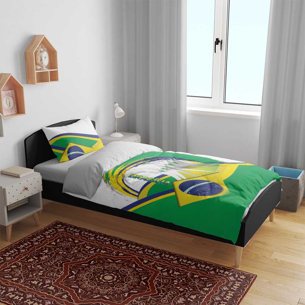 Brasilia Capital Bedding Set Brazil Flag Metropolitan Cathedral - Wonder Print Shop