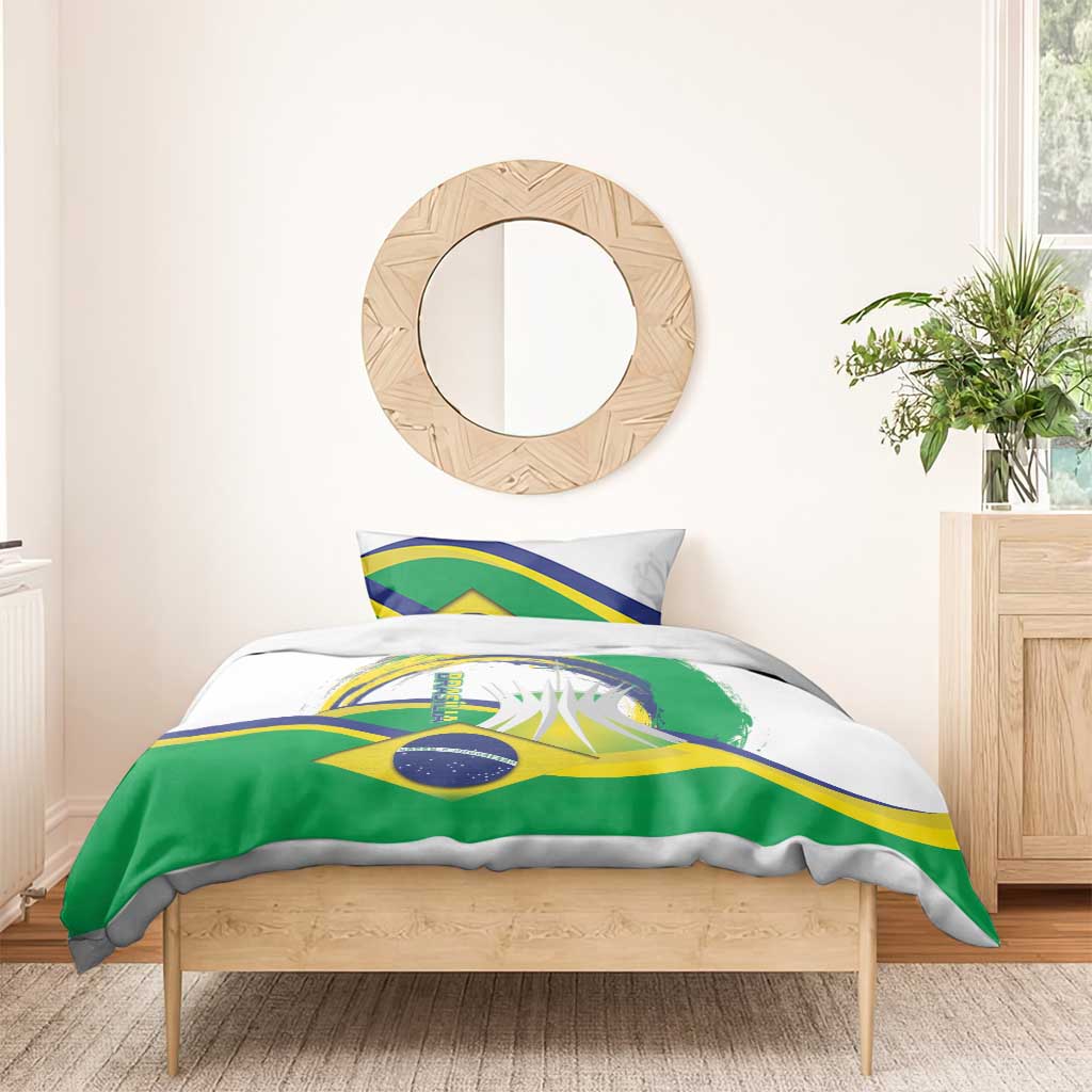 Brasilia Capital Bedding Set Brazil Flag Metropolitan Cathedral - Wonder Print Shop